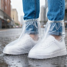 10 Pair Disposable Waterproof Shoe Covers Non-Slip Rain Booties Men Women Clear