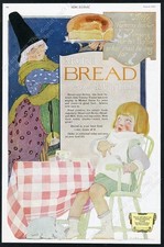 1920 Mother Goose cat Lucille Marsh art Fleischmann's Yeast bread vtg print ad