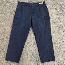 Men's 42x31 CINTAS Navy Twill Canvas Cargo Comfort Flex Pants 270-20