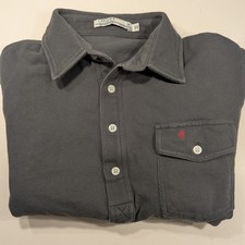 Criquet Long Sleeve Polo shirt men's medium players pique pima cotton pocket EUC
