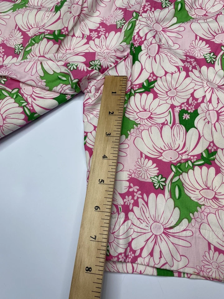 Шорты Lilly Pulitzer для девочек розовые с цветочным принтом плиссированные высокая талия размер 10 винтажные - Изображение 4 из 4