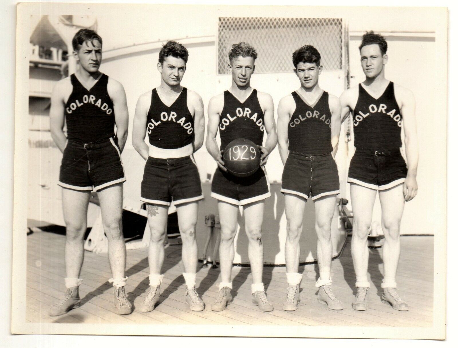 Photo USS COLORADO NAVY BASKETBALL TEAM 1929 sports male physique gay interest
