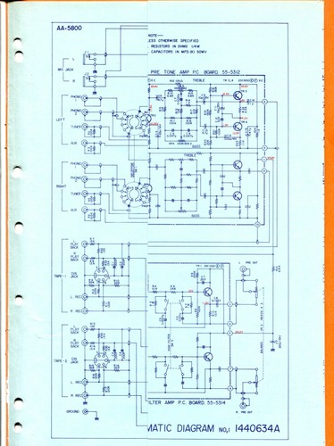 Vintage Akai Model AA-5800/5500/5200 Solid State Pre-Main Amp Service Manual - Picture 5 of 6