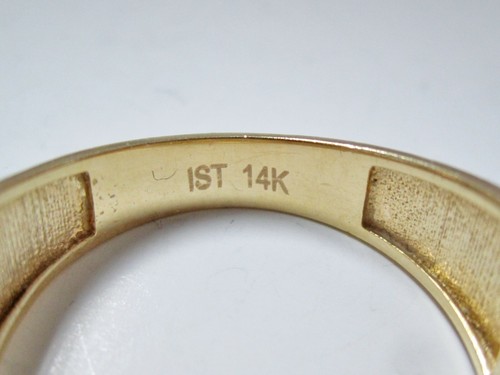 NICE Solid 14K Yellow GOLD Signet RING Love Screw sz 10.25 MEN - Picture 8 of 12