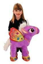 Unicorno 50 cm Grande Peluche in Piedi Pony Cavallo Viola per Bambini Ragazzi 