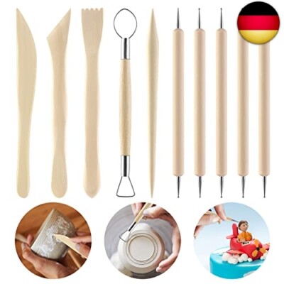 Thinp 10 Stück Modellierwerkzeug Skulptur Ton Schnitzwerkzeug Kit sculpting