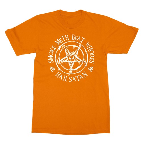 Smoke Meth Beat Whores Hail Satan Religious Spoof Gifts Unisex Tee Tshirt - Picture 13 of 16