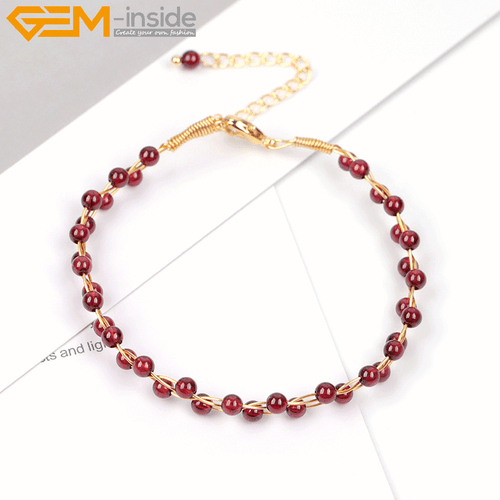 Gold Filled Chakras Quartz Jade Stone Jewelry Handmade Adjustable Bracelet Gift - Picture 4 of 133