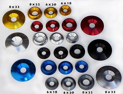 M6/M8 T6 Aluminium Colorful Flat Washer For Motorcycle Sportbike Bodywork 