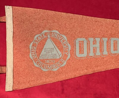 Vintage 1940's Ohio State University Buckeyes 29 Inch Felt Pennant