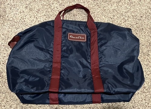Oscar De La Renta Fashion Tote Bag 15"WX12"HX6"D, Dark Blue, Nylon, Liner, used - Picture 8 of 13