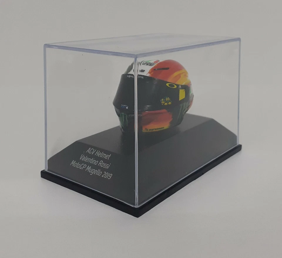 MODELLINO DIECAST CASCO MOTO AGV MINICHAMPS 1:8 VALENTINO ROSSI GP MUGELLO 2019 - Immagine 2 di 4