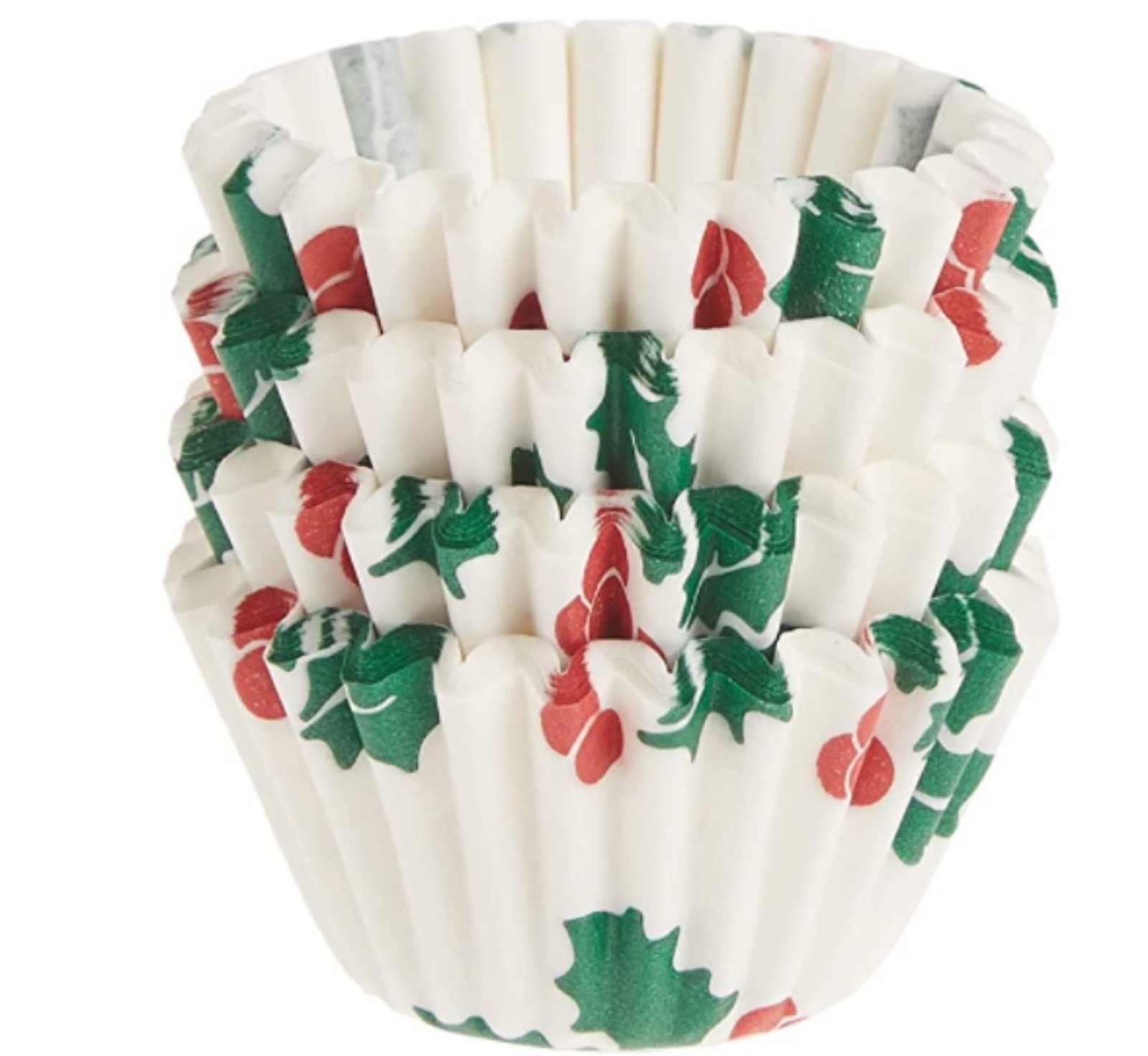 Fox Run Christmas Disposable Bake Cups, 2 x 2 x 1 inches, White