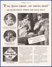Vintage 1933 BORDEN'S Malted Milk Drink Ephemera 1930's Print Ad