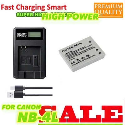 NB-4L Battery and Charger Replacement (890mah, 3.7v, Li-ion) for Canon Digital Camera - Compatible with Canon VIXIA Mini, Canon PowerShot ELPH 330 HS, Canon Powershot ELPH 300 HS