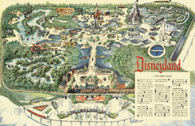 Disneyland NON GLOSSY Tomorrowland Walking Tour Retro Map Magic