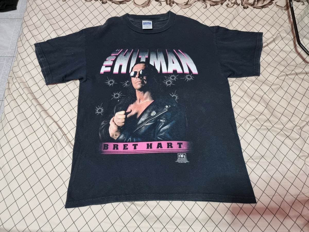 vintage WCW ECW NWO WWF WWE Bret Hart The Hitman T-Shirt 1998