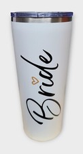 SassyCups Bride Tumbler Cup Vacuum Insulated Stainless White.