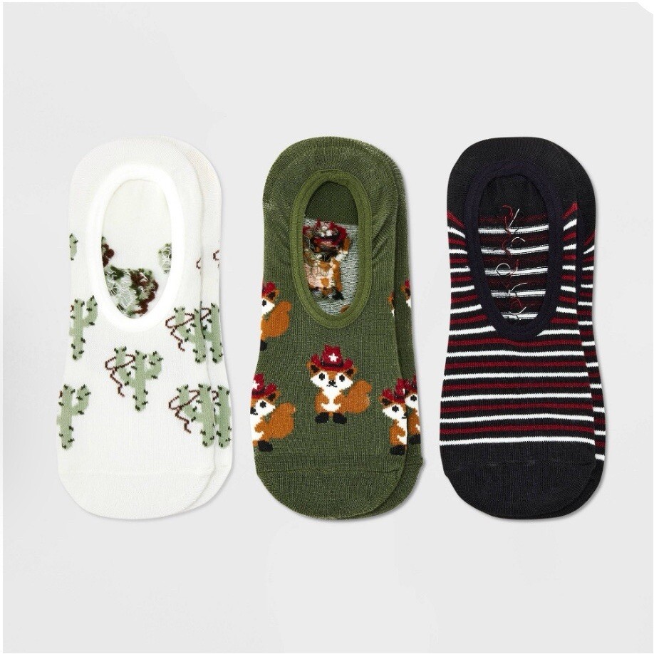 Fun Animal and Striped No-Show Socks Set-image