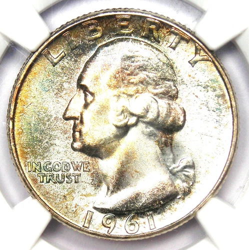 1961 Washington Quarter 25C - Certified NGC MS67 - Rare Grade - $4,950 NGC Value