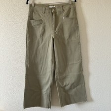 Forever 21 Women  s Cropped Wide Leg Pants 28 Beige Stretchy Contemporary Minimal