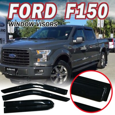 Fits 15-25 Ford F150 17-25 F250 F350 F450 Extended Cab Window Visor Inchannel