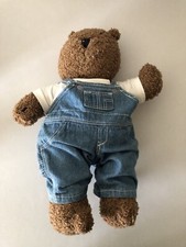 Baby Gap Brown Bear With Denim Overalls Vintage