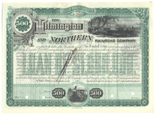 Wilmington and Northern Railroad Company Bond Certificate
