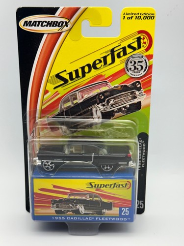 Matchbox Superfast #25 1955 Cadillac Fleetwood, schwarz, 1:64, Neu im Karton