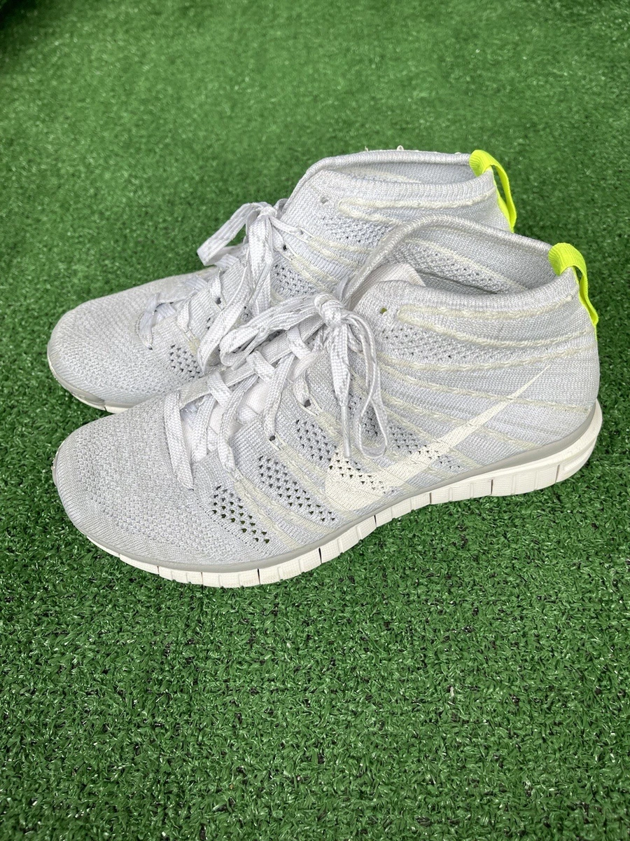 Nike Free Flyknit Chukka Running Trainers 639699 001 Womens Size 7 Gray Green