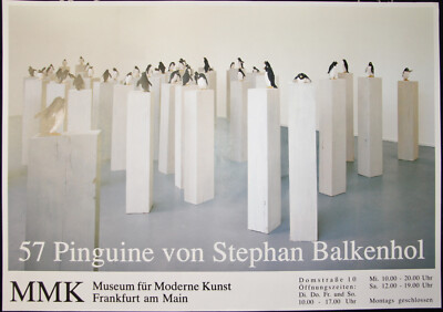 Stephan Balkenhol, ''57 Pinguine'', Originalplakat MMK Frankfurt 1991