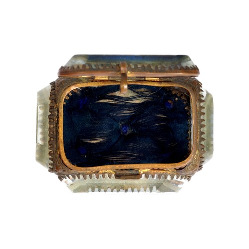Antica scatola gioielli francese Ormolu dorata bara vetro smussato souvenir STRADA - Foto 7 di 13