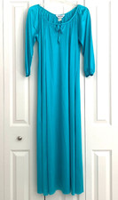 Vintage Anthony Richards Satin Nightgown Lounge Dress Made In USA Blue Size S