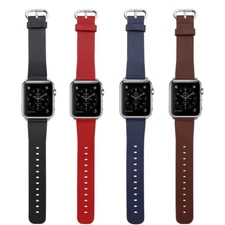 Apple Watch 38mm, 40mm, 42 mm  & 44mm leather buckle band & adapter in 5 colors