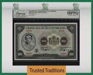TT PK 39s 1934 LUSSEMBURGO 100 FRANCHI ESEMPLARE LCG 58 PPQ A SCELTA CIRCA NUOVO