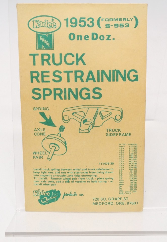 Nine Packs Kadee MT5 Coupler & 4 Packs 1953 S953 Truck Restraining