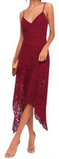Lulus Lace Midi Dress in Red Wine, Size Small New with Tags