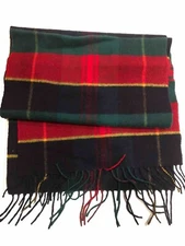 Vintage Strawbridge & Clothier Tartan Plaid 100% Lambswool Made In Germany Scarf
