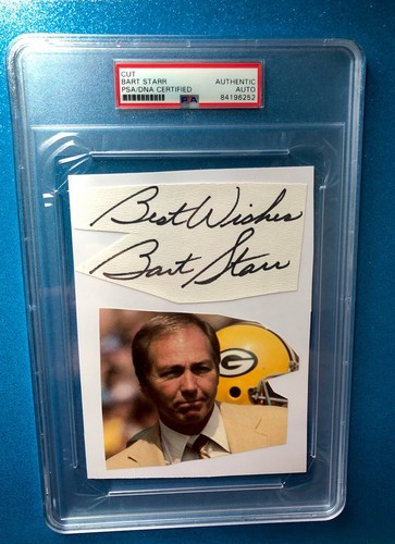 Bart Starr Signed Cut PSA/DNA Certified - PACKERS - SUPER VALUE !!!! - Picture 2 of 8