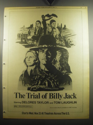 1974 The Trial of Billy Jack Movie Ad - Starring Delores Taylor and Tom Laughlin