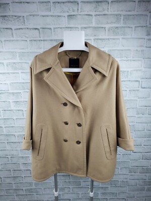 camel wool cape coat