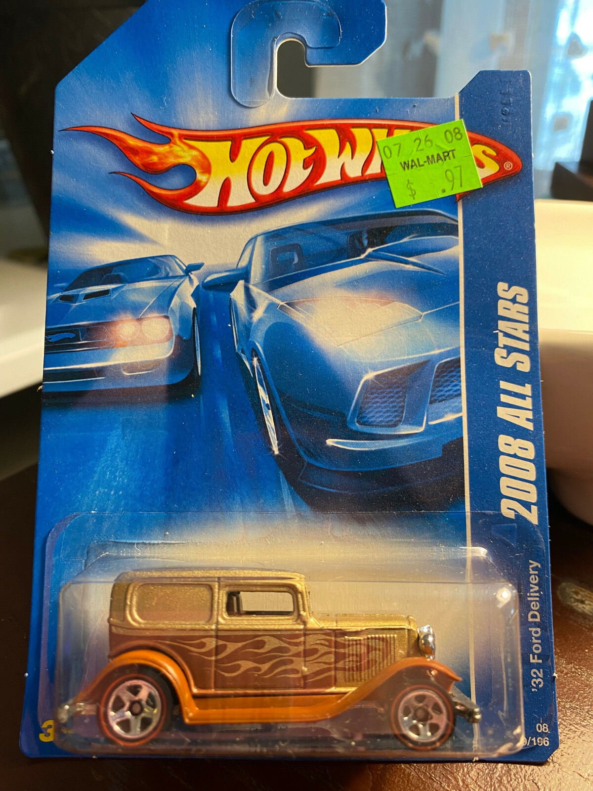 2008 Hot Wheels #49 All Stars '32 FORD DELIVERY Gold Variant w/RL Chrome 5 Spoke