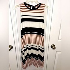 LOFT a-line striped dress- sleeveless- sz Medium