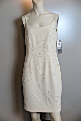 white beaded sheath dress
