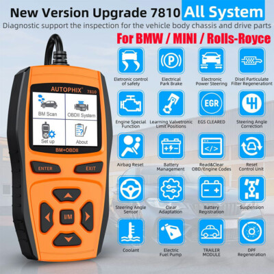 Autophix 7810 For BMW Mini OBD2 Scanner Auto ABS SAS TPS EPB CBS Diagnostic Tool