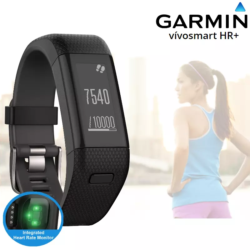 Garmin Vivosmart HR+ GPS Activity Tracker HRM -Black - XL (A) | eBay