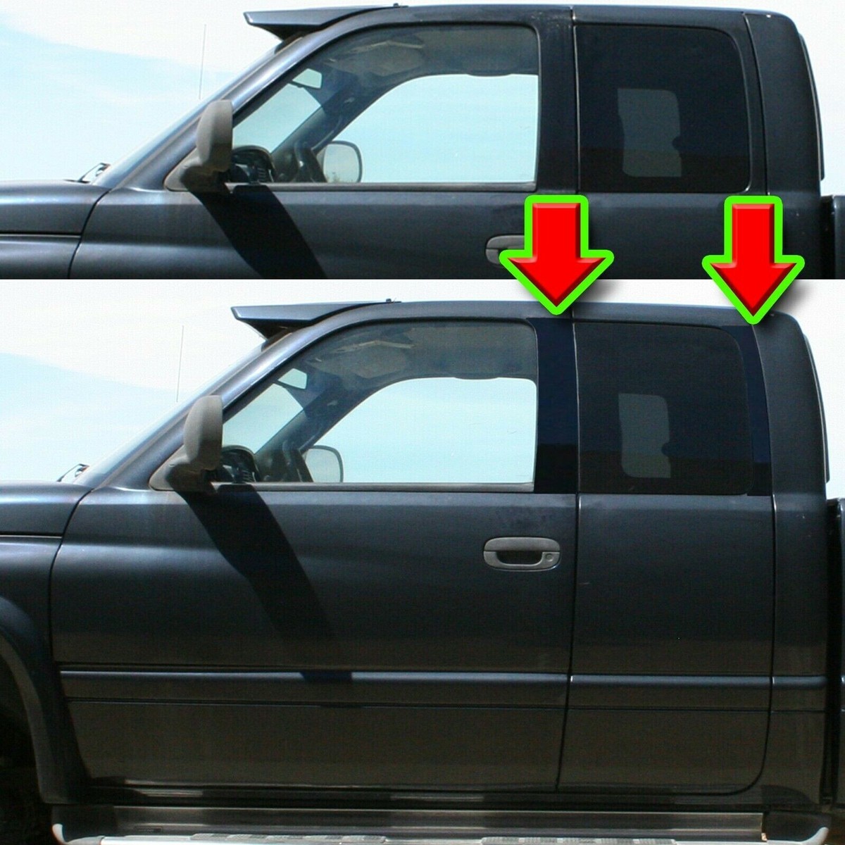 Glossy Black Pillar Post Trim Covers For 2004-2015 Nissan Titan Crew Cab - 6pc Set