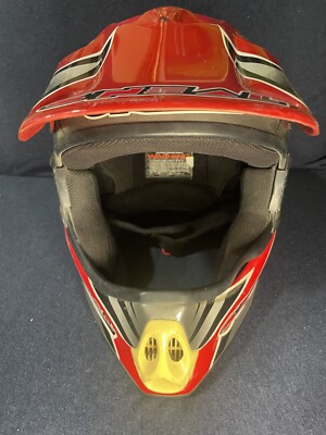 O'Neal Helmet Red Silver MX Offroad Dirtbike Vintage World Force