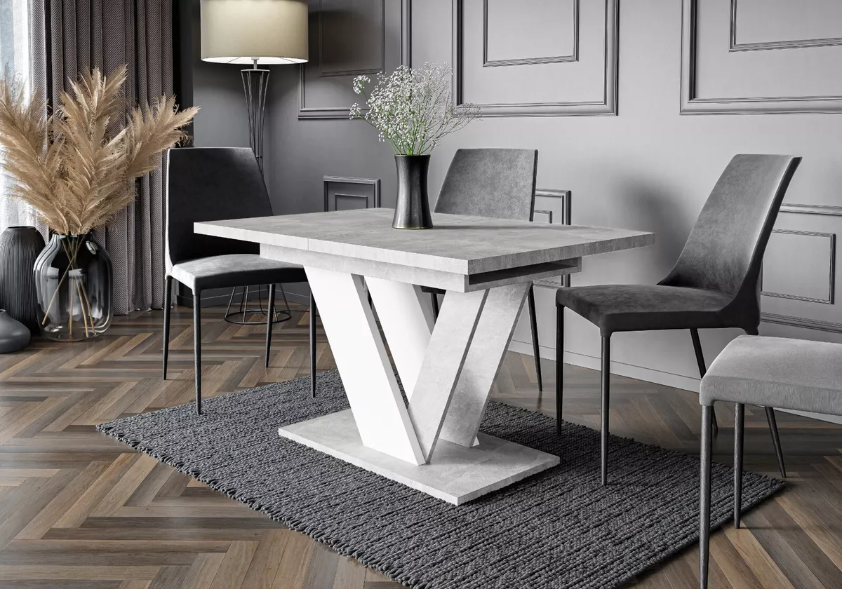 Extendable marble 2024 effect dining table