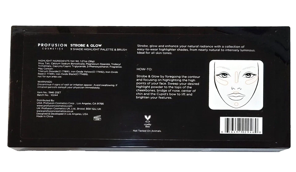 Profusion Strobe & Glow 9 Shades Highlight Palette & Brush  9-1/2" x 4-1/2" - Image 4 of 4